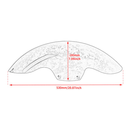 FR006802 HCmotorku 19” Motorcycle Carbon Fiber Front Fender Front Mudguard for Harley Touring Road king Road Glide Street Glide Electra Glide Tri Glide ‘09-’23 Size