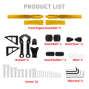 FR007104 hcmotorku Yellow Adjustable Aluminum Highway Engine Guard for Harley road king - product list
