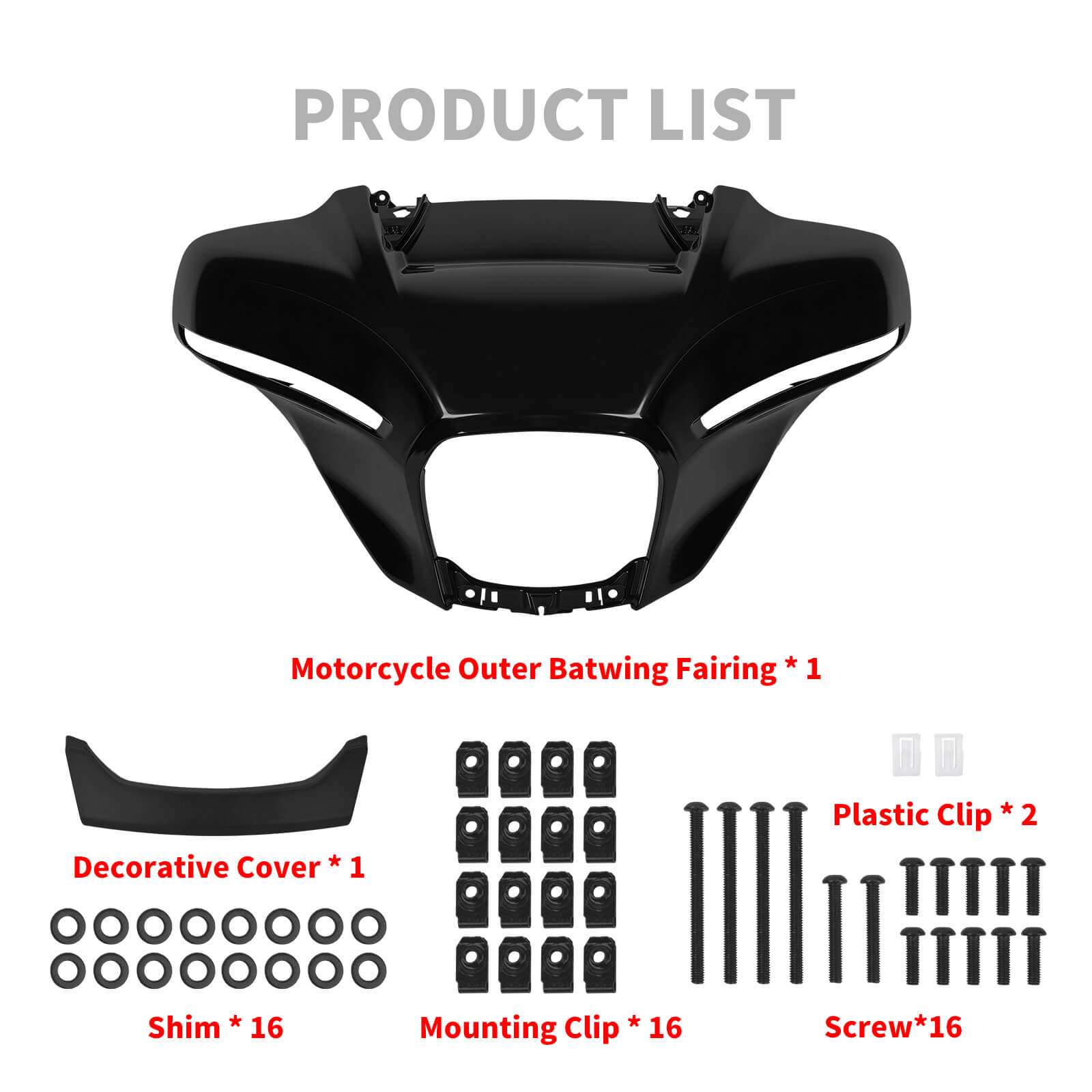 FR007201 HCmotorku Front Outer Batwing Fairing Cowl For Harley Street Glide '24-Up Product List