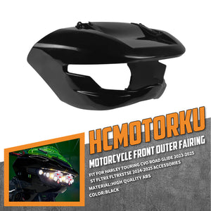 FR007401 hcmotorku Premium Black Outer Fairing Headlight Cover for Harley