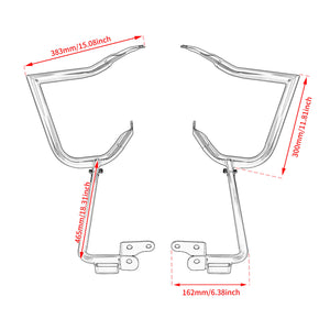 Motorcycle Saddlebag Guards Lower Support Bars Set Black for Harley Touring 2014-2025丨HCmotorku