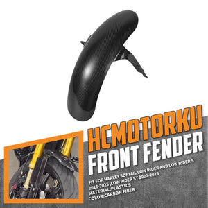 FR008001_HCmotorku_Twill Weave Carbon Fiber Front Fender Mudguard For Harley Softail Low Rider '18-'25