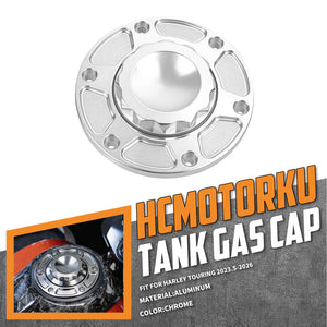 Custom Billet Gas Cap For Harley Touring 2023.5-2026 | HCmotorku
