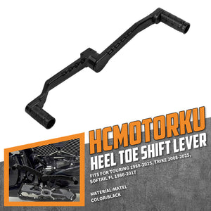 GE00901_HCmotorku_CNC Black Heel Toe Shifter Lever Shifter Peg for Harley Softail ’86-’17 Touring ‘88-Up Trike ‘08-Up