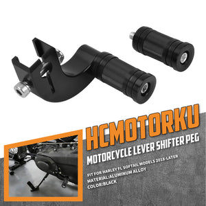 GE001601 HCmotorku Mid-Control Shift Lever and Peg Kit for Harley Softail ’18-Up Black