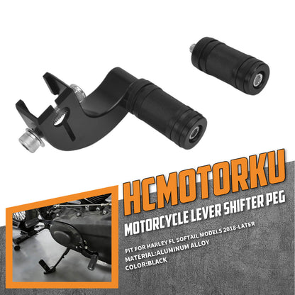 GE001801_HCmotorku_Mid-Control Shift Lever with Anti-Slip Peg For Harley Softail FL '18-Up Black