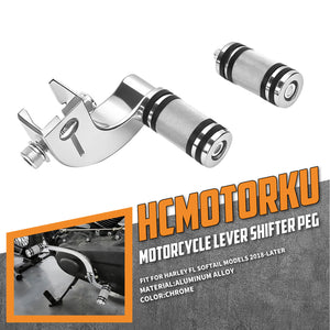 GE001802_HCmotorku_Mid-Control Shift Lever with Anti-Slip Peg For Harley Softail FL '18-Up Chrome