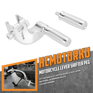 GE002002_HCmotorku_Billet Aluminum Shift Lever Assembly Harley Softail '18-Up Chrome-Chrome
