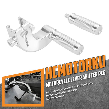 GE002002_HCmotorku_Billet Aluminum Shift Lever Assembly Harley Softail '18-Up Chrome-Chrome