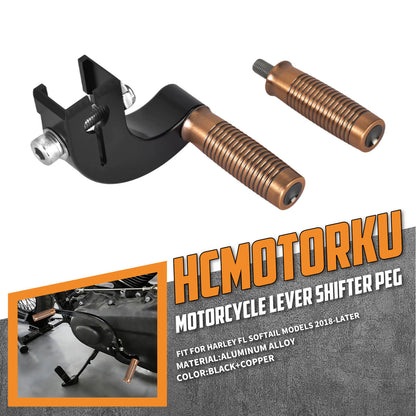 GE002004_HCmotorku_Billet Aluminum Shift Lever Assembly Harley Softail '18-Up Black-Bronze