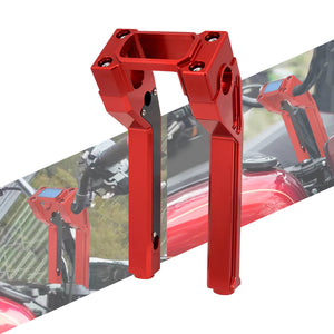 GP006902 hcmotorku Red Handlebar 10" Riser Clamp Kit For Harley softail low rider