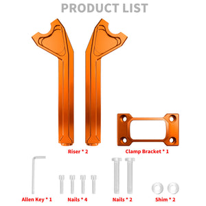 GP006904 hcmotorku 1" Handlebar 10" Riser Clamp Kit Orange For Harley Softail Sport Glide Low Rider ST - product list