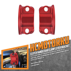 GP008102 HCmotorku Red High-Performance CNC Clutch Brake Perch Clamps for Harley Softail Touring