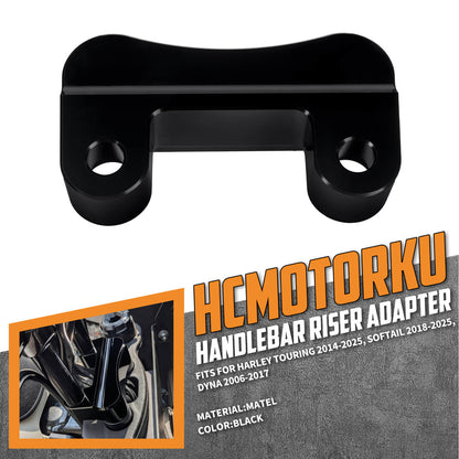 GP008201_HCmotorku_Black Pull Back Plate Handlebar Riser Adaptor For Harley Touring Softail Dyna