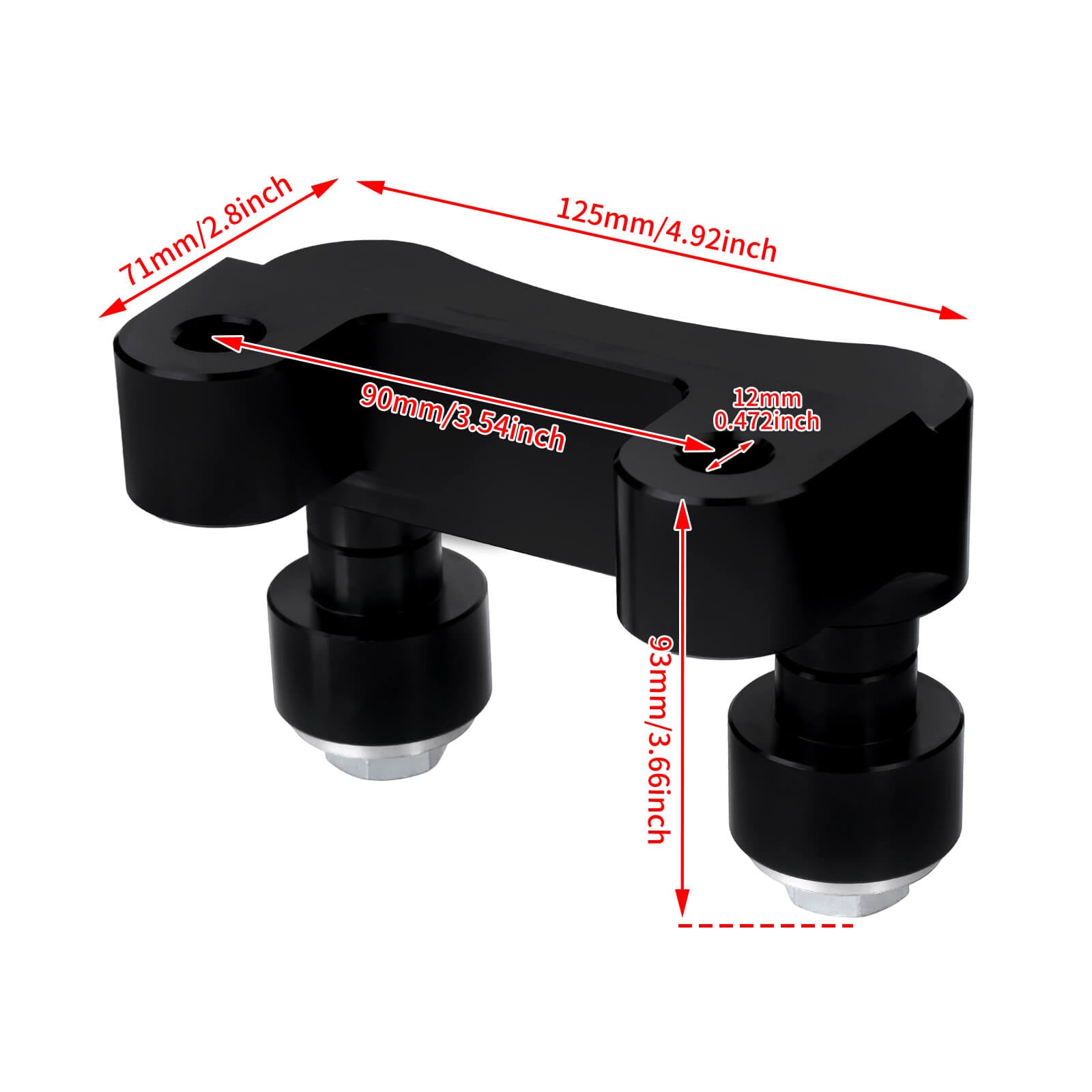 GP008201_HCmotorku_Black Pull Back Plate Handlebar Riser Adaptor For Harley Touring Softail Dyna Size