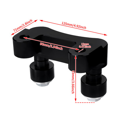 GP008201_HCmotorku_Black Pull Back Plate Handlebar Riser Adaptor For Harley Touring Softail Dyna Size