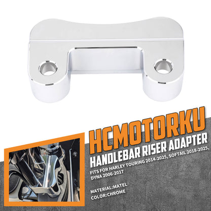 GP008202_HCmotorku_Chrome Pull Back Plate Handlebar Riser Adaptor For Harley Touring Softail Dyna