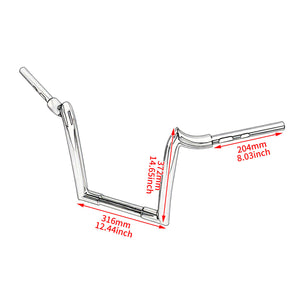 GP008501 hcmotorku 16" Ape Hanger Handlebars Pre-Drilled for Harley road glide cvo 2025 - size