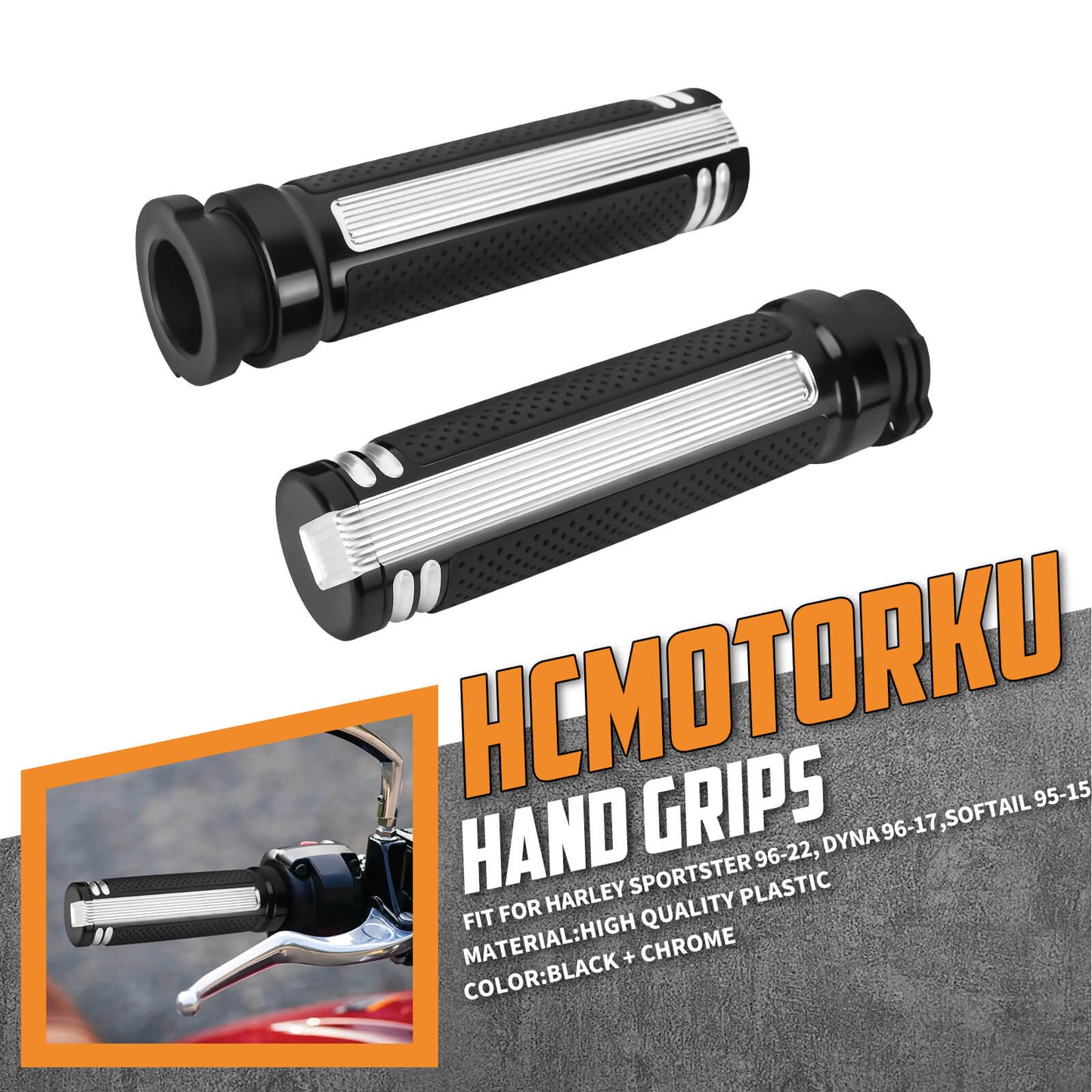 GP008601 HCmotorku Hand Grips Handlebars for Harley Sportster Dyna Softail