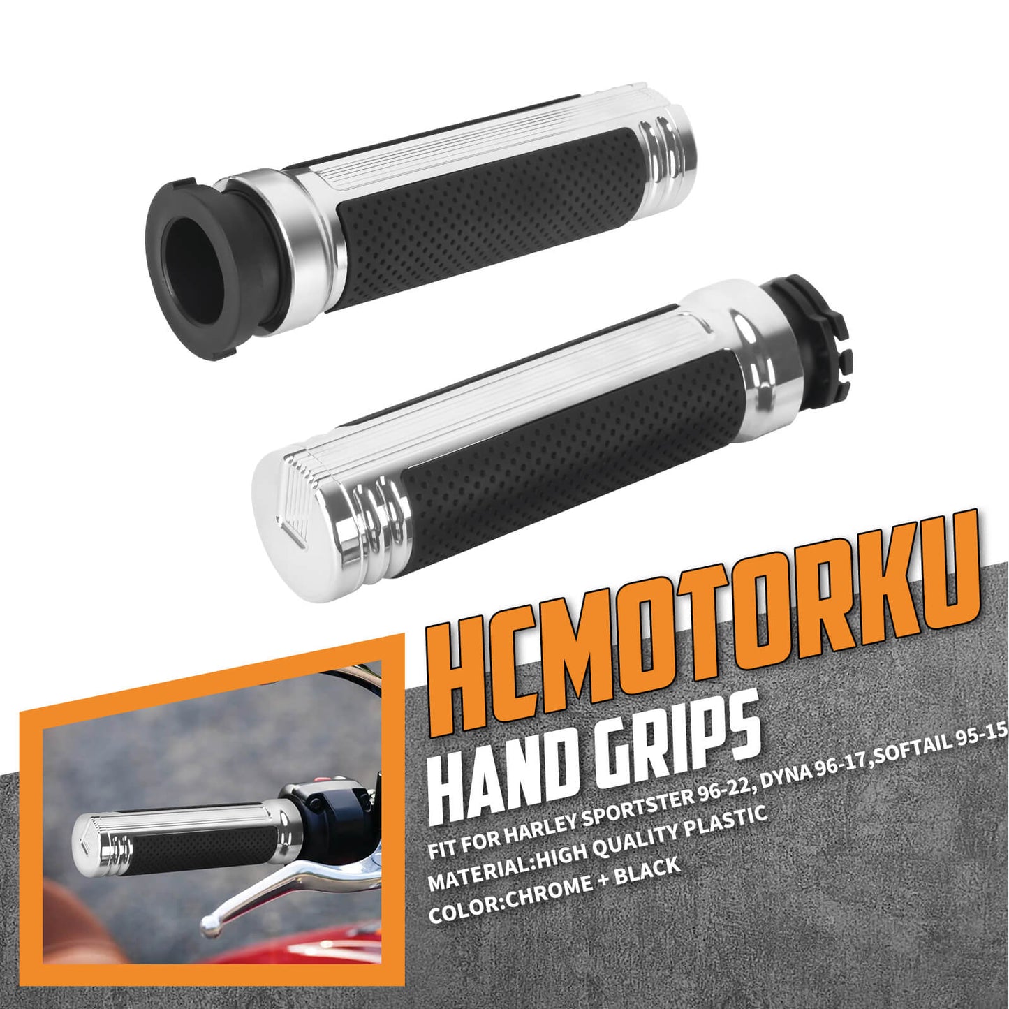 GP008602 HCmotorku Hand Grips Handlebars for Harley Sportster Dyna Softail