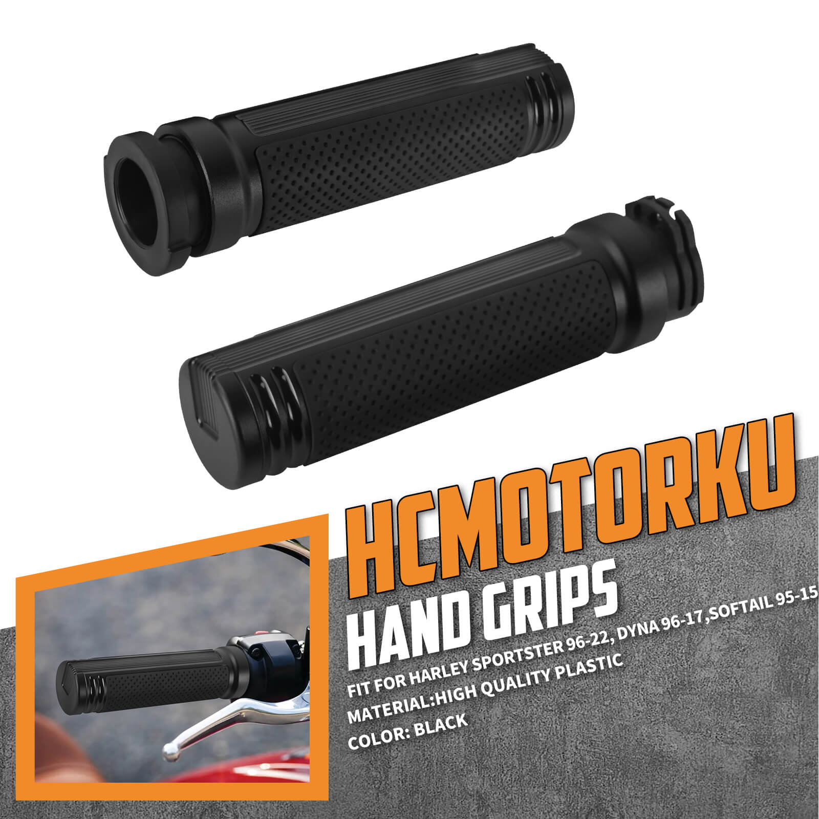 GP008603 HCmotorku Hand Grips Handlebars for Harley Sportster Dyna Softail