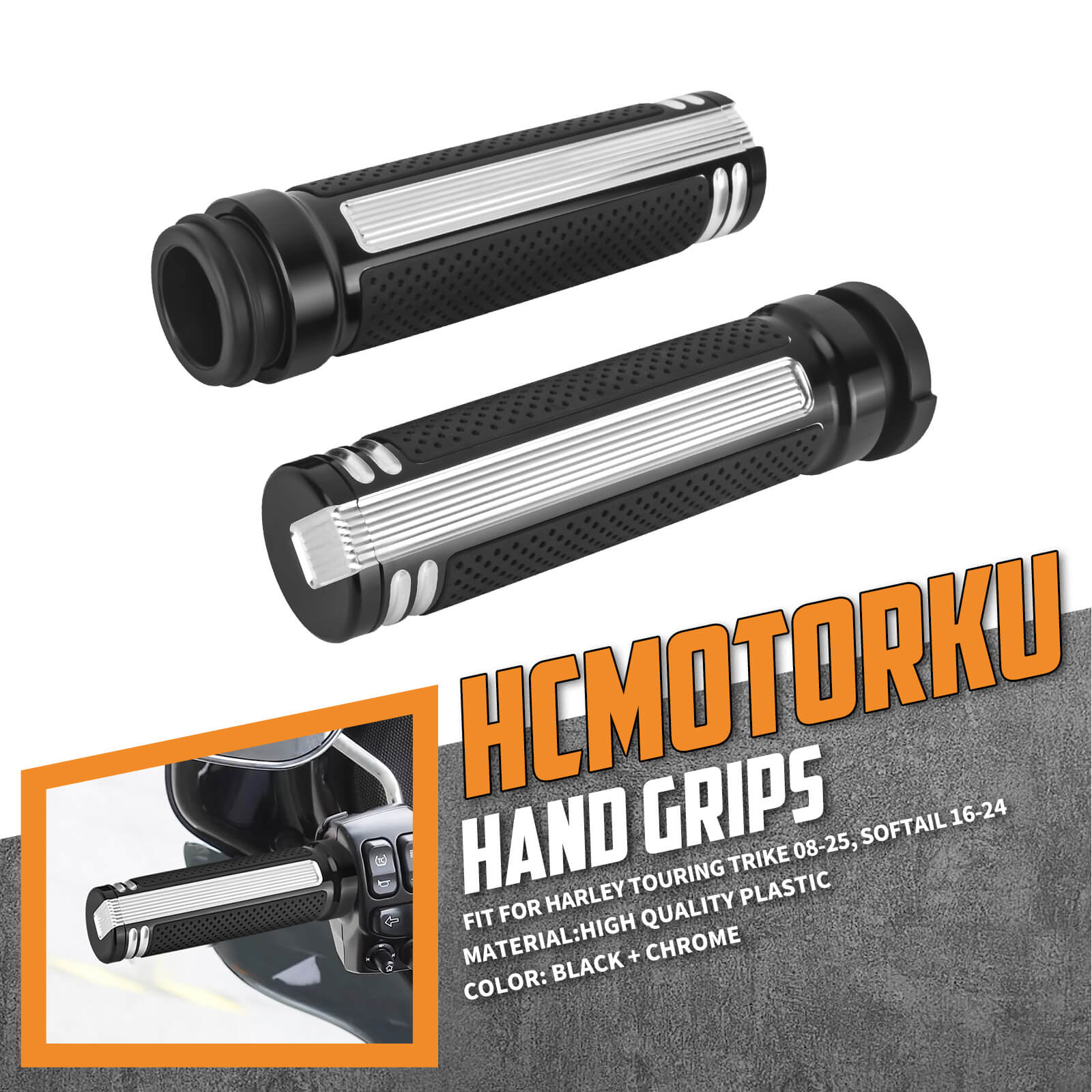 GP008604 HCmotorku Hand Grips Eletronic Grips Handlebar for Harley Softail ‘16-’24