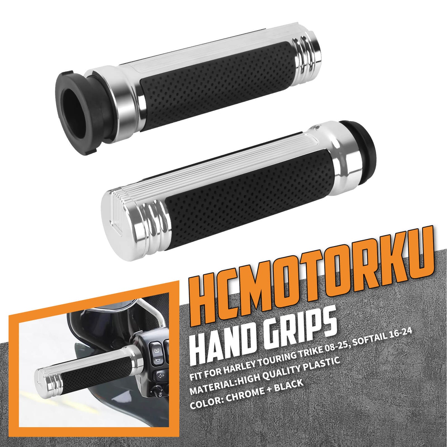 GP008605 HCmotorku Hand Grips Eletronic Grips Handlebar for Harley Softail ‘16-’24