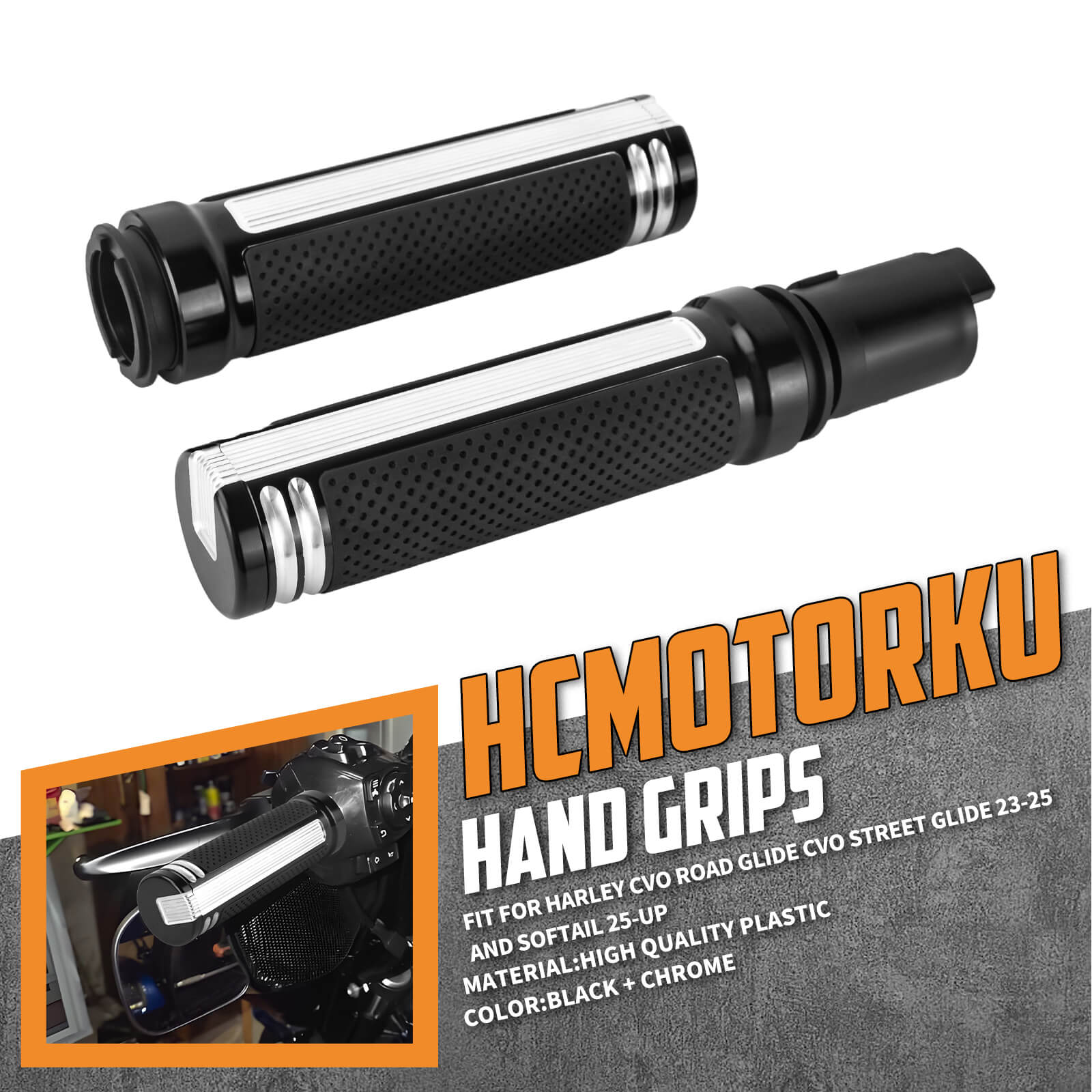 GP008607 HCmotorku Hand Grips Handlebar for Harley Softail Touring