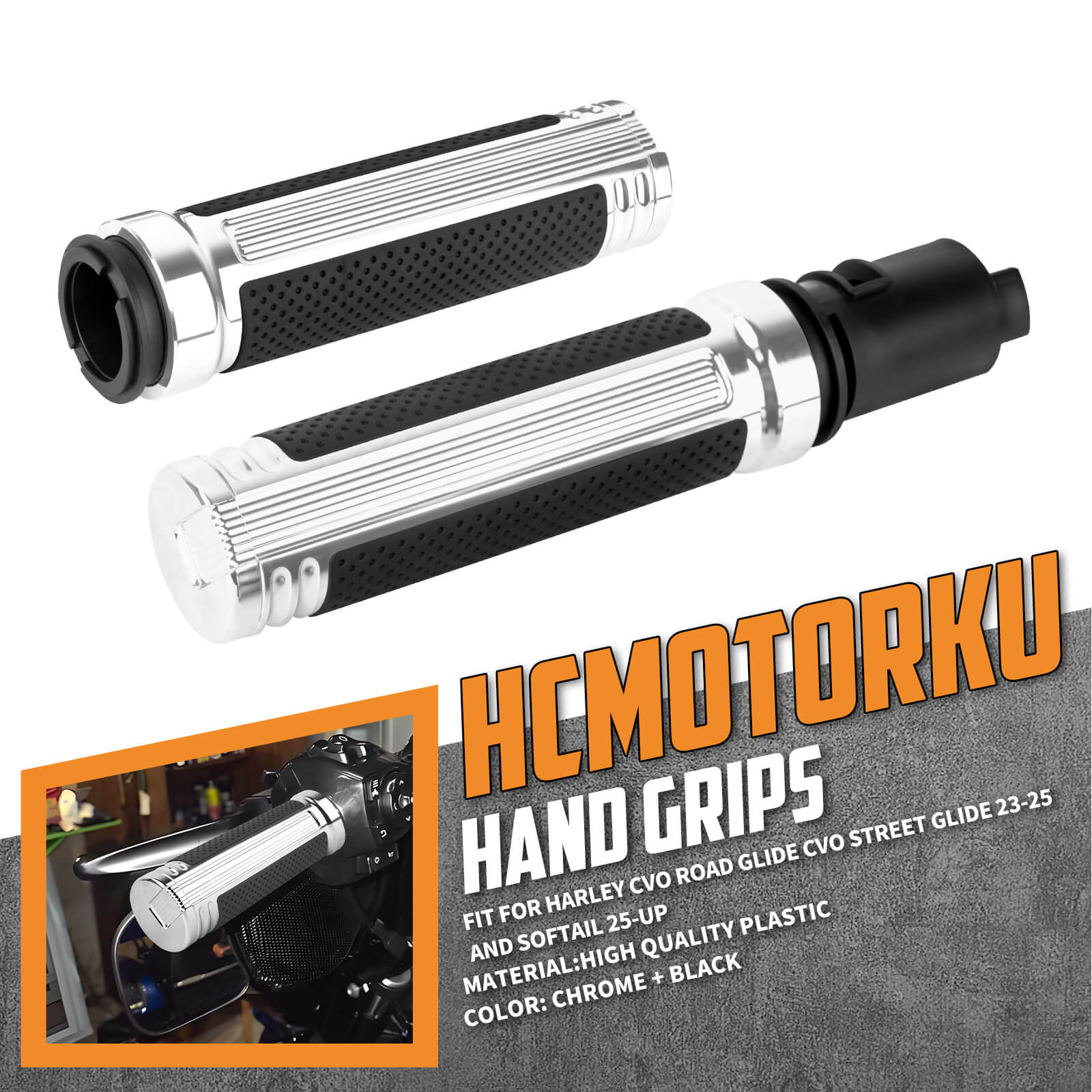 GP008608 HCmotorku Hand Grips Handlebar for Harley Softail Touring