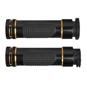 GP009002_HCmotorku_1" Anti-Slip Rubber & Aluminum Handlebar Grips for Harley Touring Dyna