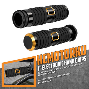 1" Electronic Hand Grips for Harley Touring 2008-2025 - Gold | HCmotorku