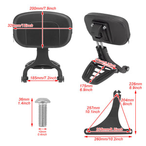 Adjustable Driver Passenger Backrest Fit For Harley Softail Fat Boy FLSTF 2008-2017 | HCmotorku