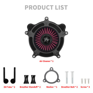 Air Filter Red Spike Intake Matte Black Fit For Touring 2008-2016 Softail 2016-2017 | HCmotorku