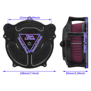 Air Filter Red Spike Intake Matte Black Fit For Touring 2008-2016 Softail 2016-2017 | HCmotorku
