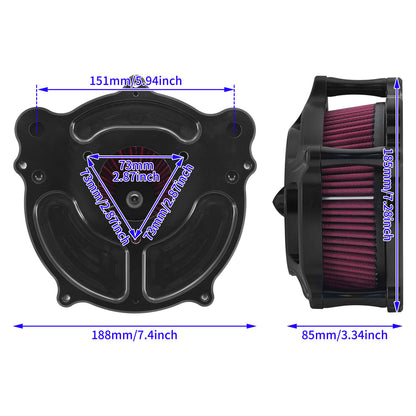 Air Filter Red Spike Intake Matte Black Fit For Touring 2008-2016 Softail 2016-2017 | HCmotorku