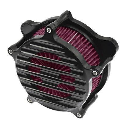 Stripe Air Cleaner Red Filter Matte Black Fit For Harley Dyna FXDF FXR 2000-2017 | HCmotorku