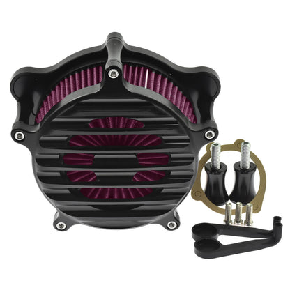 Stripe Air Cleaner Red Filter Matte Black Fit For Harley Dyna FXDF FXR 2000-2017 | HCmotorku