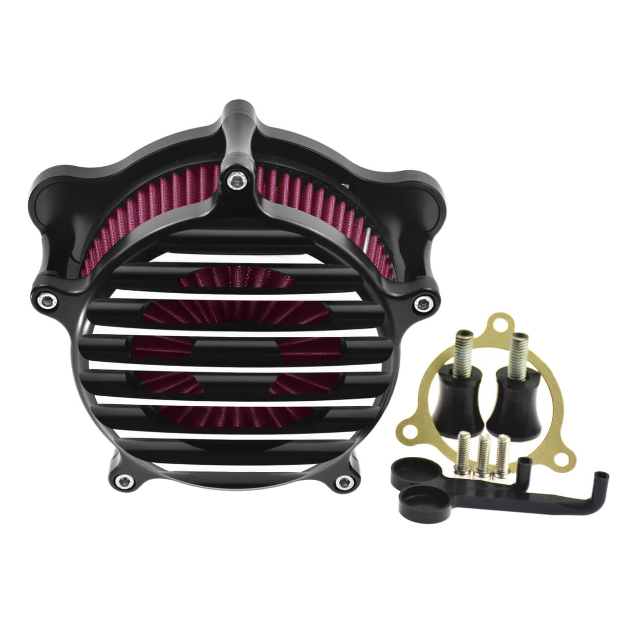 Stripe Air Cleaner Red Air Filter Chrome Fit For Harley Softail 2018 Touring | HCmotorku