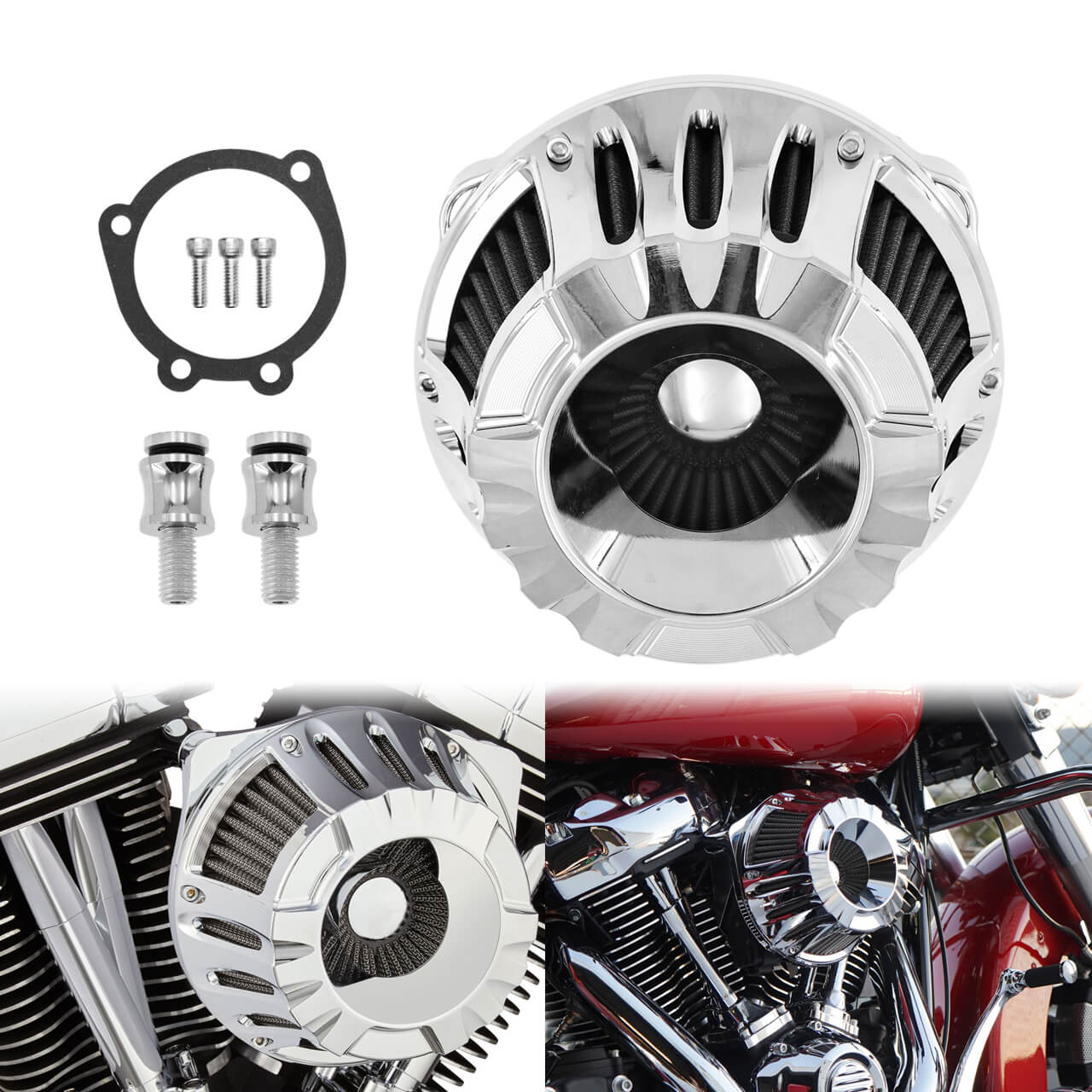 Air Cleaner Intake Filter All Chrome Fit For Harley Sportster XL 883 2004-2020 | HCmotorku