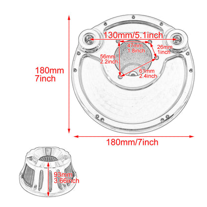 Air Cleaner Intake Filter All Chrome Fit For Harley Sportster XL 883 2004-2020 | HCmotorku