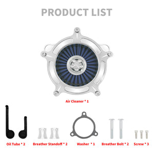 Air Cleaner Blue Intake Filter Chrome Fit For Harley M8 Softail 2018-2024 Touring 2017-2023 | HCmotorku