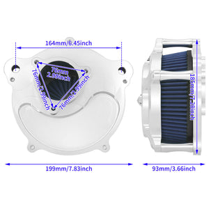 Air Cleaner Blue Intake Filter Chrome Fit For Harley M8 Softail 2018-2024 Touring 2017-2023 | HCmotorku