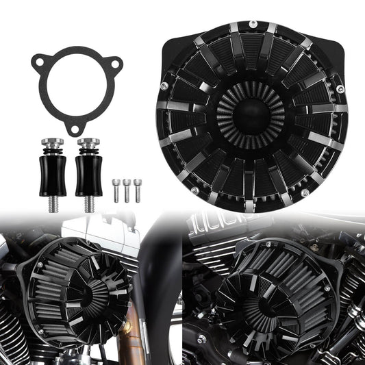 CNC Air Cleaner Grey Intake System Kit Fit Harley Dyna Softail Touring Trike | HCmotorku