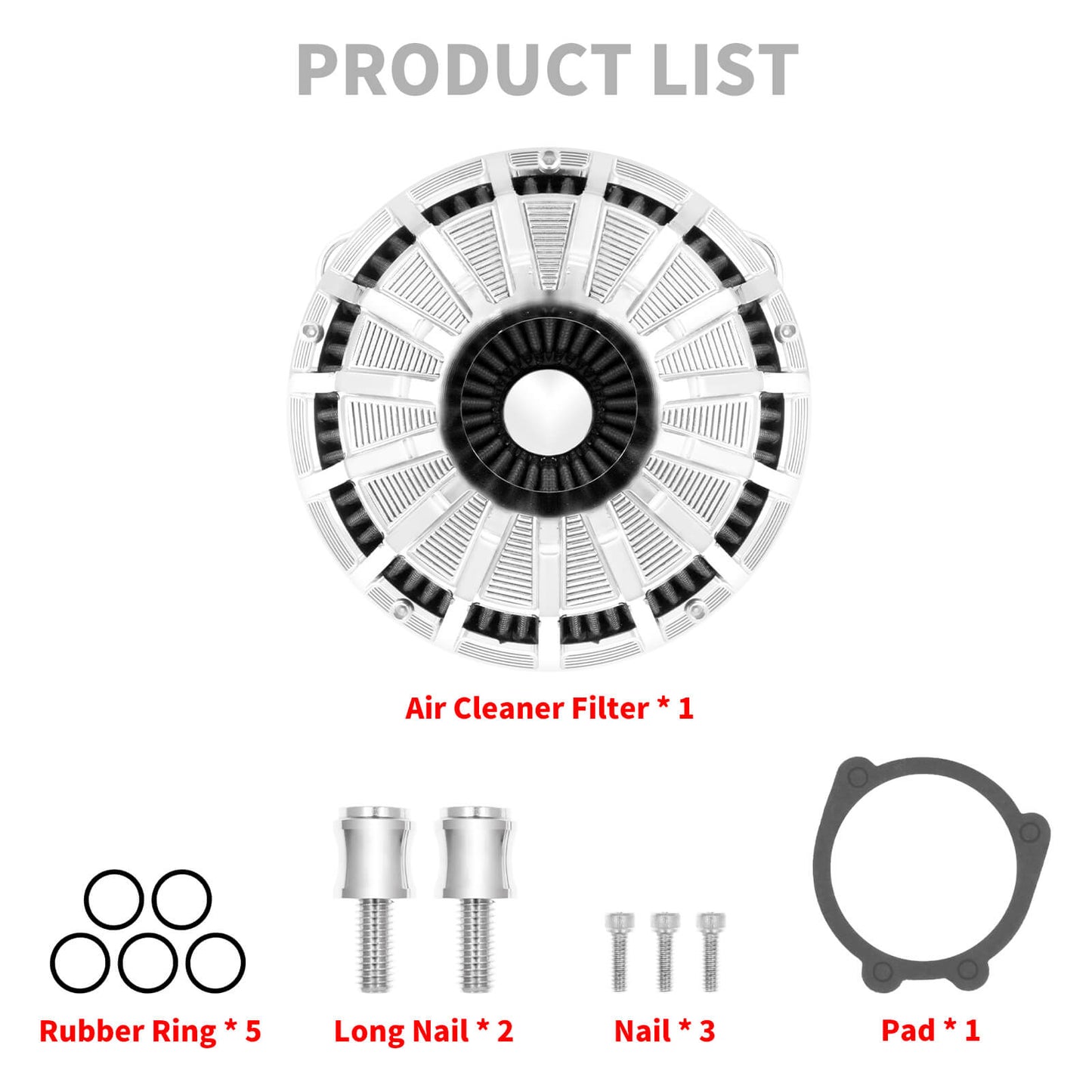 Air Cleaner Grey Filter kits Chrome Fit For Harley Sportster XL 883 1200 2004-2021 | HCmotorku