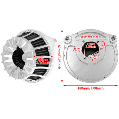 Air Cleaner Grey Filter kits Chrome Fit For Harley Touring 2000-2007 Softail 2000-2015 | HCmotorku