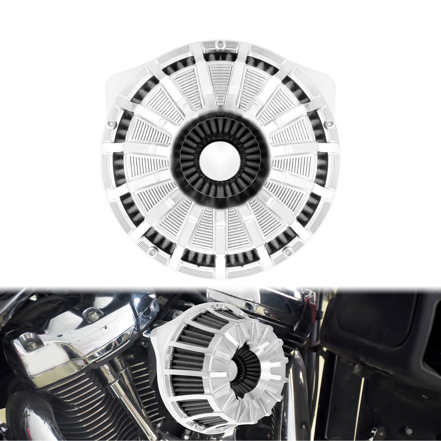 Air Cleaner Grey Filter kits Chrome Fit For Harley Touring 2000-2007 Softail 2000-2015 | HCmotorku