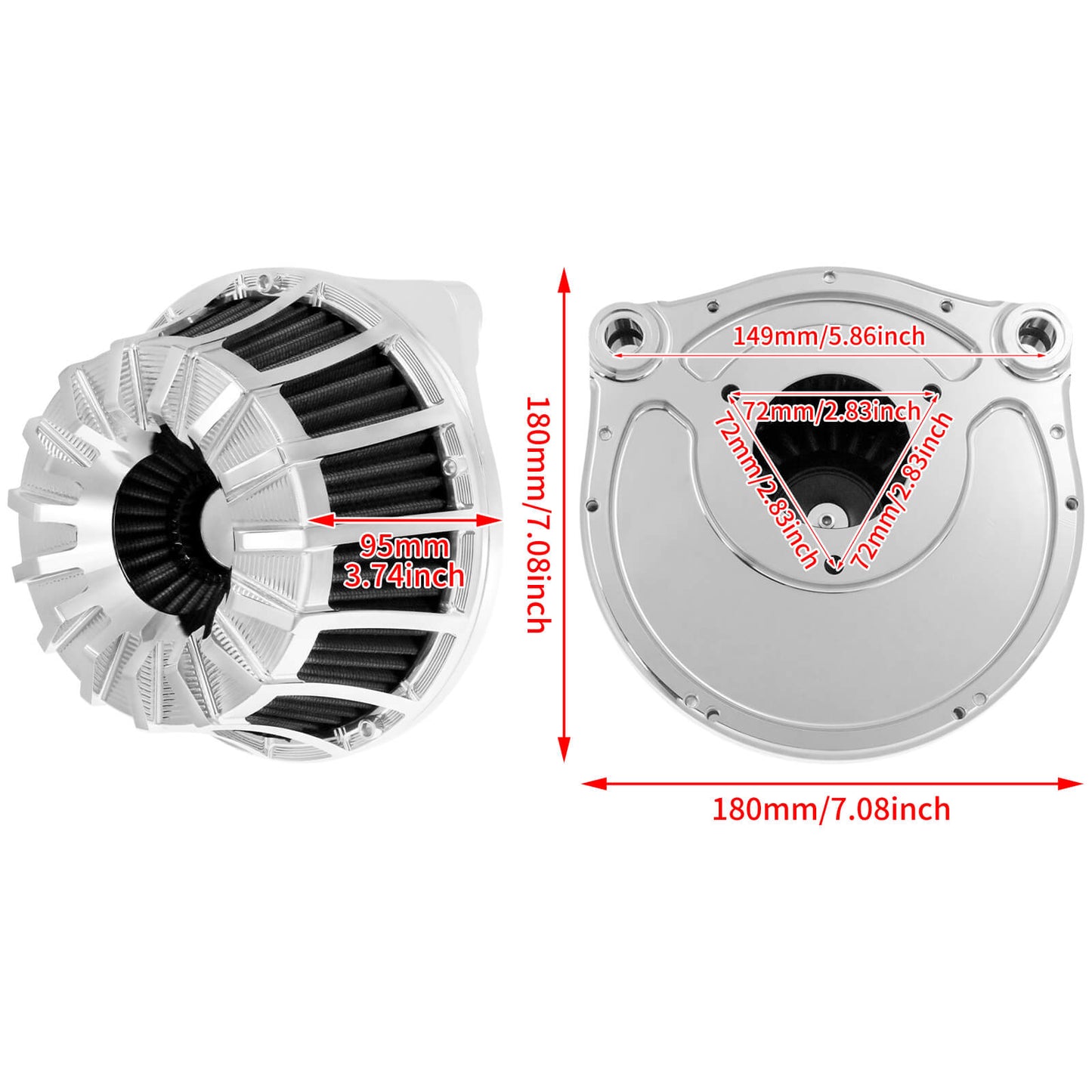 Air Cleaner Grey Filter kits Chrome Fit For Harley Touring 2008-2016 Softail 2016-2017 | HCmotorku