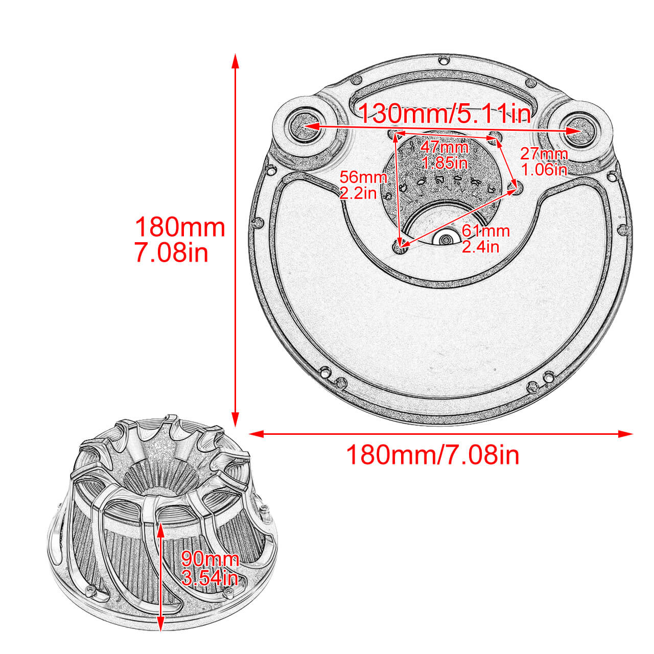 CNC Air Filter Turbine Intake Kit for Harley Sportster 2004-2022 | HCmotorku