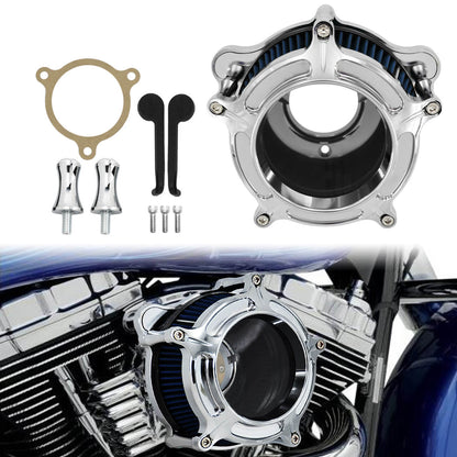 Air Cleaner Intake Filter Chrome Blue Fit For Harley Softail Trike Dyna Touring | HCmotorku