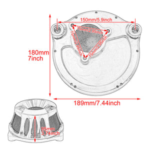 CNC Inverted Series Air Filter Cleaner Element Chrome For Touring Trike 2023 | HCmotorku
